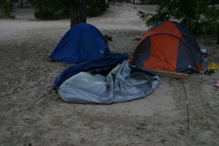 Our tent in the morning... after so much wind at nigth
